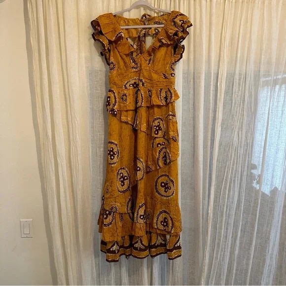 NWT Love the Label Anthropologie Adrienne Ruffled Boho Maxi Dress size large - Picture 6 of 16